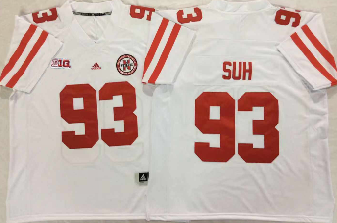 NCAA Men Nebraska Huskers White 93 SUH